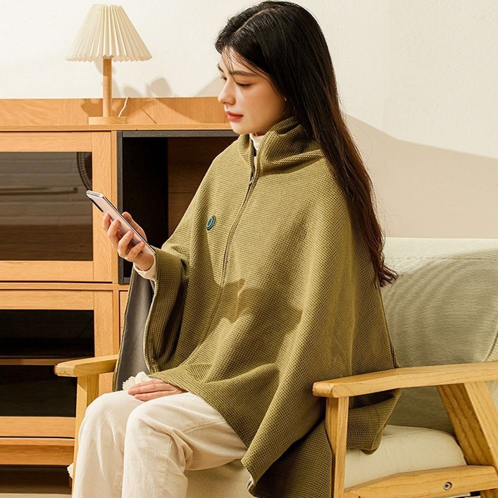Woven Scarf Blanket - ผ้าห่มไฟฟ้าแบบพกพา USB สำหรับแฟชั่น 3 ระดับความร้อน ซักได้