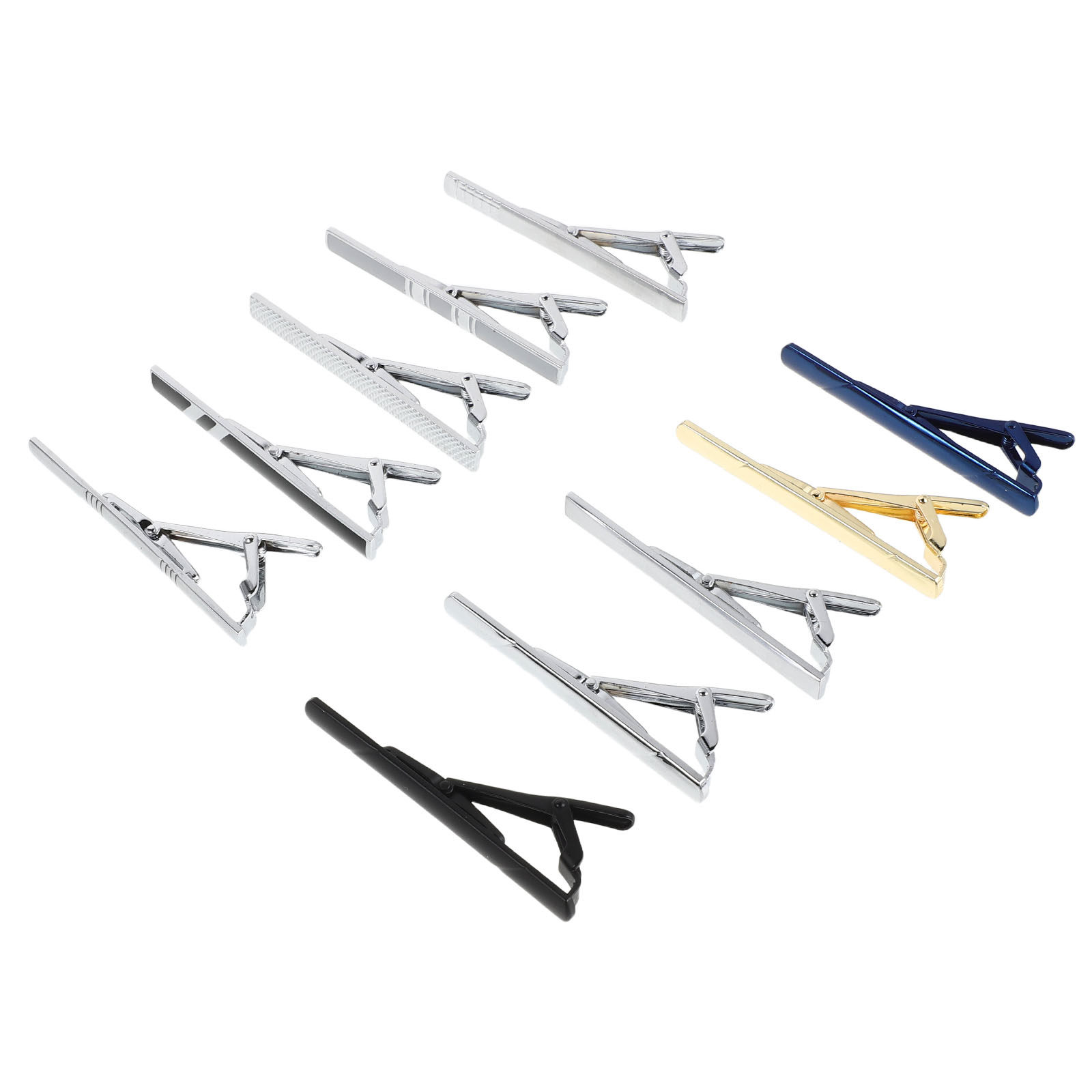 Tie Bar Set Gift - ชุดคลิปหนีบเนคไท 10 ชิ้น คลิปหนีบเนคไทโลหะทองแดงสุดหรู สำหรับงานแต่งงาน งานธุรกิจ