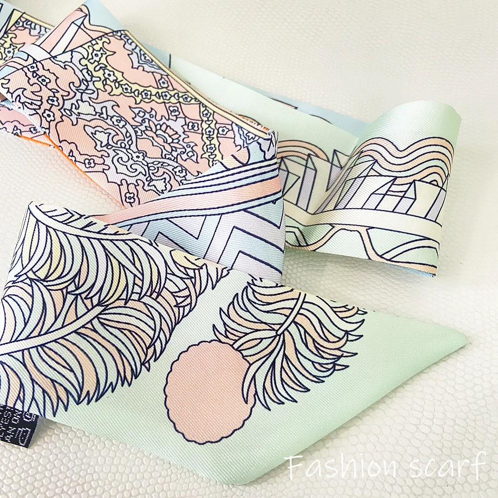Head Wrap Turban - 1PC แฟชั่นเกาหลีใหม่ผู้หญิง Twill ตกแต่งริบบิ้นผ้าพันคอขนาดเล็กผูกกระเป๋าริบบิ้นผมขนาดเล็กผ้าพันคอผ้าพันคอ