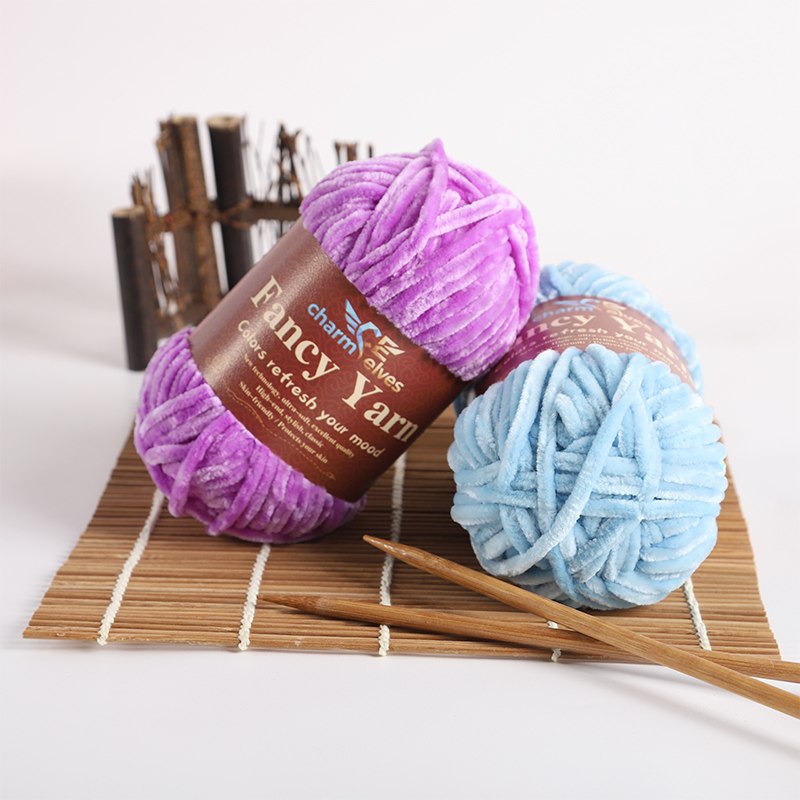 Woven Scarf Blanket - ไหมพรมกำมะหยี่เชนิลล์ 2 แพ็ค น้ำหนัก 100 กรัมต่อม้วน