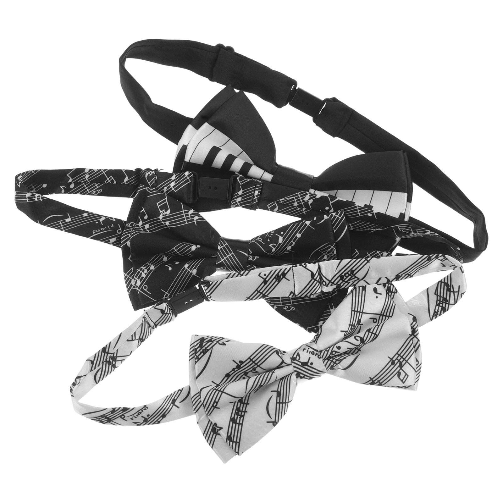 Bow Tie Pre Tied - โบว์ไทธีมเปียโน 3 ชิ้น พร้อมลายโน้ตดนตรี สำหรับเพื่อนเจ้าบ่าว งานแต่งงาน