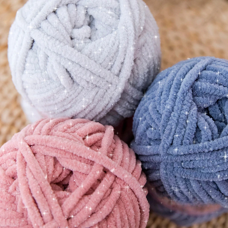 Woven Scarf Blanket - 4.5mm 59M Chunky ถักเส้นด้ายสําหรับ DIY ตุ๊กตาทําด้วยมือผ้าห่มผ้าพันคอนุ่มและเงาเส้นด้ายน้ําแข็งสําหรับ