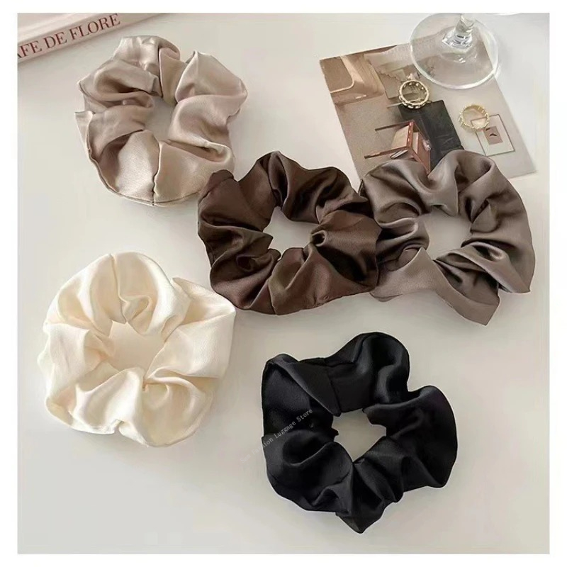 ยางมัดผมผ้าไหมวินเทจ สีพื้น สำ - Silk Tie Striped บทวิจารณ์และราคา