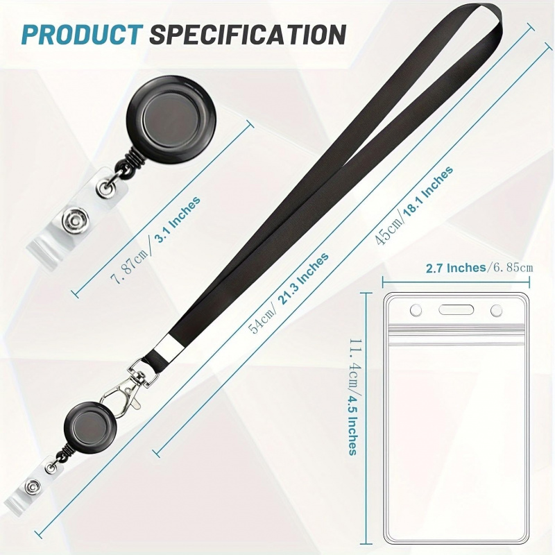 สายคล้องคอแบบยืดหดได้ 4 ชิ้น ส - Lanyard Badge Holder บทวิจารณ์และราคา