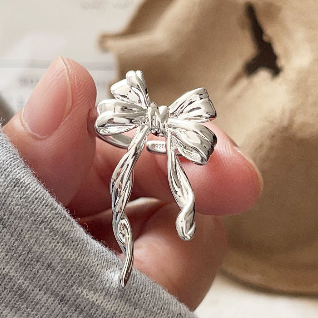 แหวนเงินแท้ 925 สำหรับผู้หญิง  - Tie Clip Silver บทวิจารณ์และราคา