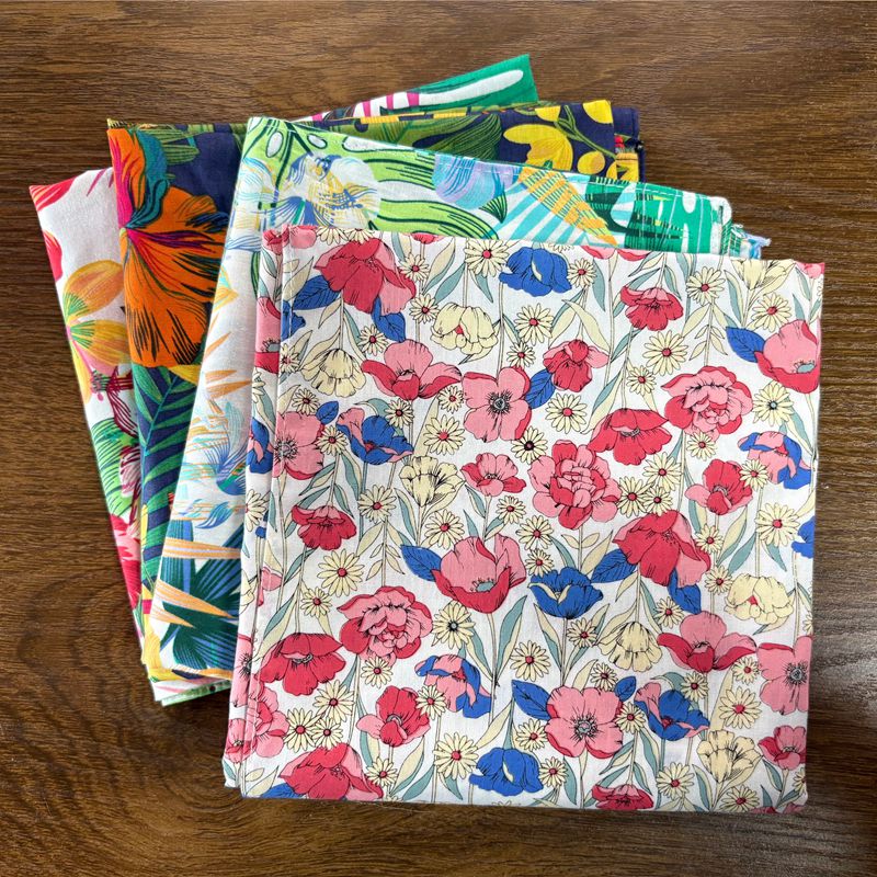 ผ้าพันคอพิมพ์ลายใบไม้ดอกไม้ขนา - Bandana Cotton บทวิจารณ์และราคา